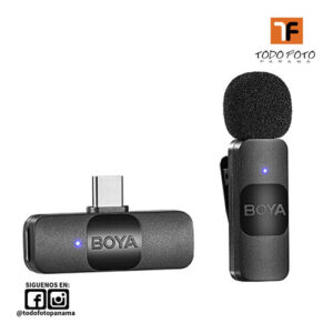 BOYA BY-V10 Sistema de micr&oacute;fono inal&aacute;mbrico ultracompacto con conector USB-C para dispositivos m&oacute;viles (2,4 GHz)