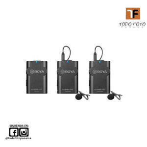 Boya by-wm4 pro-k2 sistema de micr&oacute;fono omni lavalier inal&aacute;mbrico para dos personas con montaje en c&aacute;mara digital (2,4 ghz) by-wm4-pro-k2