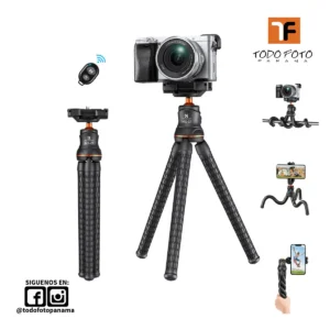 KF09.129 Tr&iacute;pode Flexible para cámara y teléfono con control remoto Bluetooth