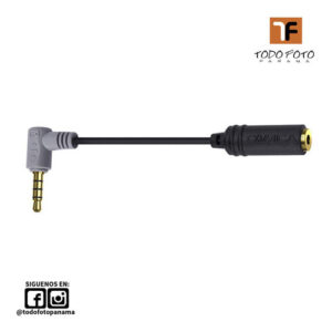 Comica audio cvm-spx cable adaptador de 3,5 mm trs hembra a en &aacute;ngulo recto trrs macho para tel&eacute;fonos inteligentes (4,5")