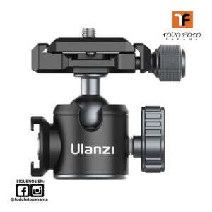 ULANZI U-80L Cabezal de rótula con zapata fría lateral y placa de liberación rápida tipo Arca