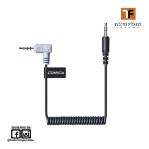 Comica audio cvm-d-spx 3,5 mm trs macho a &aacute;ngulo recto trrs cable adaptador en espiral para smartphones d-spx